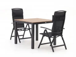 Forza Capri/Fidenza 90 cm Gartenmöbel-Set 3-teilig verstellbar