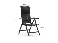 Forza Capri/Fidenza 90 cm Gartenmöbel-Set 5-teilig verstellbar