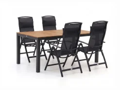 Forza Capri/Fidenza 160 cm Gartenmöbel-Set 5-teilig verstellbar