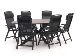 Forza Capri/Fidenza oval 220 cm Gartenmöbel-Set 7-teilig verstellbar