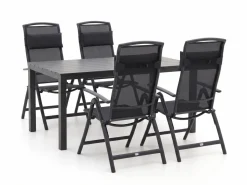 Forza Capri/Menzano 160 cm Gartenmöbel-Set 5-teilig verstellbar