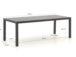 Forza Capri/Menzano 220 cm Gartenmöbel-Set 7-teilig verstellbar