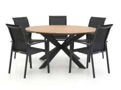 Forza Centallo/Fidenza ø 149 cm Gartenmöbel-Set 6-teilig stapelbar