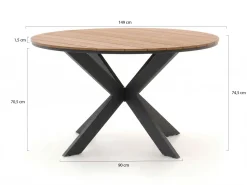 Forza Centallo/Fidenza ø 149 cm Gartenmöbel-Set 6-teilig stapelbar