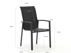 Forza Centallo/Fidenza 90 cm Gartenmöbel-Set 3-teilig stapelbar