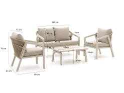 Forza Iseo Sessel-Sofa Lounge-Set 4-teilig