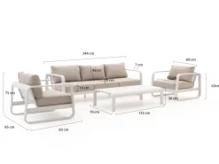 Forza Liri Sessel-Sofa Lounge-Set 4-teilig