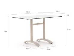 Forza Narni/Lisio 120 cm Gartenmöbel-Set 5-teilig stapelbar