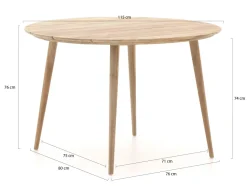 Forza Narni/ROUGH-K ø 115 cm Gartenmöbel-Set 5-teilig stapelbar