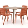 Forza Narni/ROUGH-K 90 cm Gartenmöbel-Set 5-teilig stapelbar