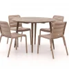 Forza Narni/ROUGH-K ø 115 cm Gartenmöbel-Set 5-teilig stapelbar
