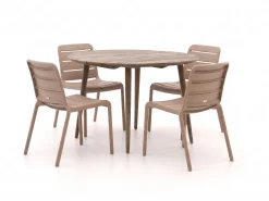 Forza Narni/ROUGH-K ø 115 cm Gartenmöbel-Set 5-teilig stapelbar