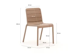 Forza Narni/ROUGH-K ø 115 cm Gartenmöbel-Set 5-teilig stapelbar
