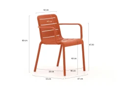 Forza Narni/ROUGH-S 220 cm Gartenmöbel-Set 7-teilig stapelbar