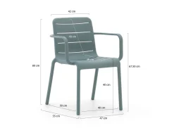 Forza Narni/Sora 220 cm Gartenmöbel-Set 7-teilig stapelbar