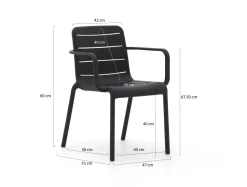 Forza Narni/Sora 220 cm Gartenmöbel-Set 7-teilig stapelbar