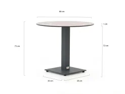 Forza Orta Gartentisch ø 80 cm (h: 73 cm)