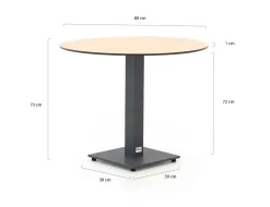 Forza Orta Gartentisch ø 80 cm (h: 73 cm)