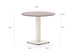 Forza Orta Gartentisch ø 80 cm (h: 73 cm)