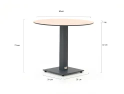Forza Orta Gartentisch ø 80 cm (h: 73 cm)