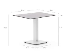 Forza Orta Gartentisch 80x80x73 cm