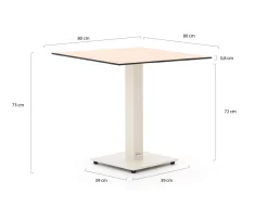 Forza Orta Gartentisch 80x80x73 cm