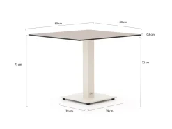 Forza Orta Gartentisch 80x80x73 cm