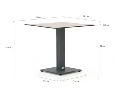 Forza Orta Gartentisch 70x70x73 cm