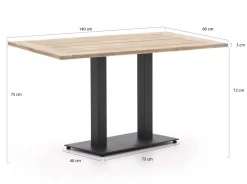 Forza Orta Gartentisch 140x80x75 cm