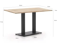 Forza Orta Gartentisch 120x70x75 cm