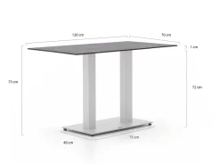 Forza Orta Gartentisch 120x70x73 cm