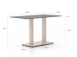 Forza Orta Gartentisch 120x70x73 cm