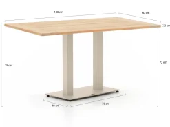 Forza Orta Gartentisch 140x80x75 cm
