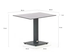 Forza Orta Gartentisch 80x80x73 cm