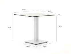 Forza Orta Gartentisch 80x80x73 cm