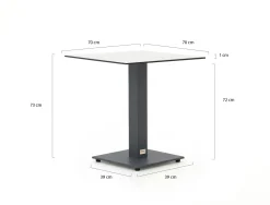 Forza Orta Gartentisch 70x70x73 cm