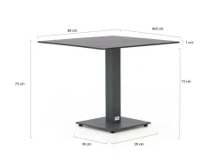 Forza Orta Gartentisch 80x80x73 cm