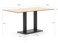 Forza Orta Gartentisch 140x80x73 cm