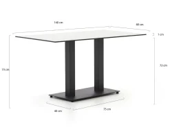 Forza Orta Gartentisch 140x80x73 cm