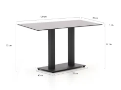 Forza Orta Gartentisch 120x70x73 cm