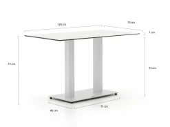 Forza Orta Gartentisch 120x70x73 cm