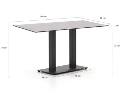 Forza Orta Gartentisch 140x80x73 cm