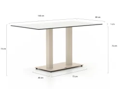 Forza Orta Gartentisch 140x80x73 cm