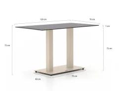 Forza Orta Gartentisch 120x70x73 cm