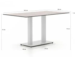 Forza Orta Gartentisch 140x80x73 cm