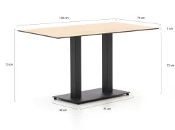 Forza Orta Gartentisch 120x70x73 cm