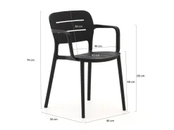 Forza Pazzia/Canzo 70 cm Gartenmöbel-Set 3-teilig stapelbar