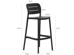 Forza Pazzia/ROUGH-X 180 cm Gartenbar-Set 5-teilig stapelbar