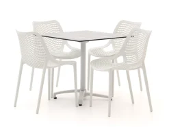 Forza Ripi/Canzo 80 cm Gartenmöbel-Set 5-teilig stapelbar klappbar