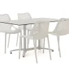 Forza Ripi/Canzo 140 cm Gartenmöbel-Set 5-teilig stapelbar klappbar